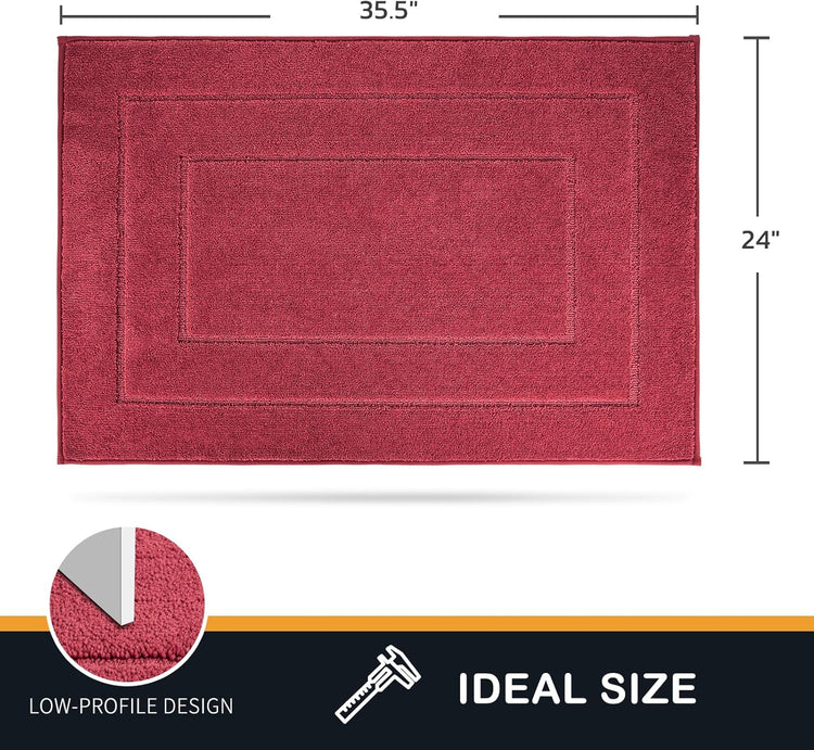 PURRUGS Dirt Trapping Door Mat 24" x 35.5", Non-Slip/Skid Machine Washable Entryway Rug, Dog Doormat, Super Absorbent Welcome Mat for Muddy Wet Shoes and Paws, Burgundy Red