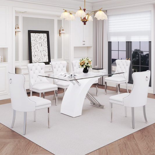 7 Piece Glass Dining Table Set for 6 (7 Count)