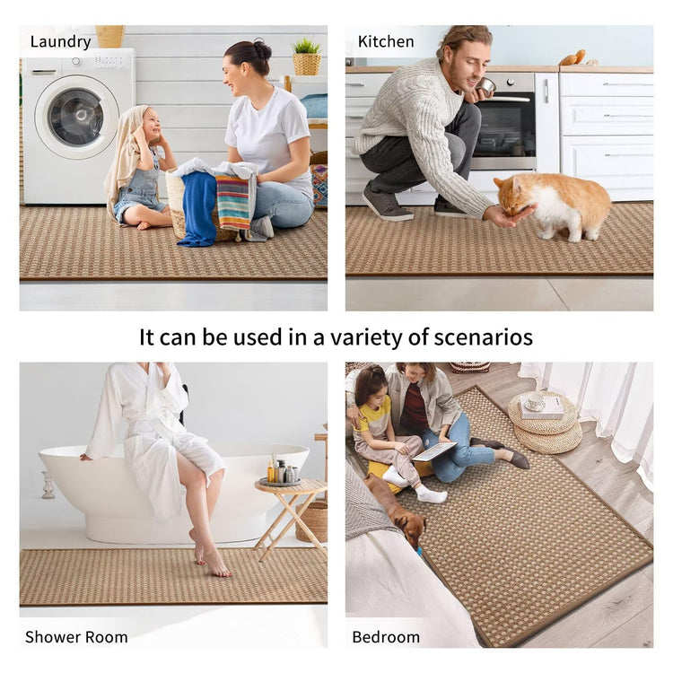 Kitchen Rugs Kitchen Mats for Floor Non Slip Washable Brown 17"x30" (5.78 Sq Ft)
