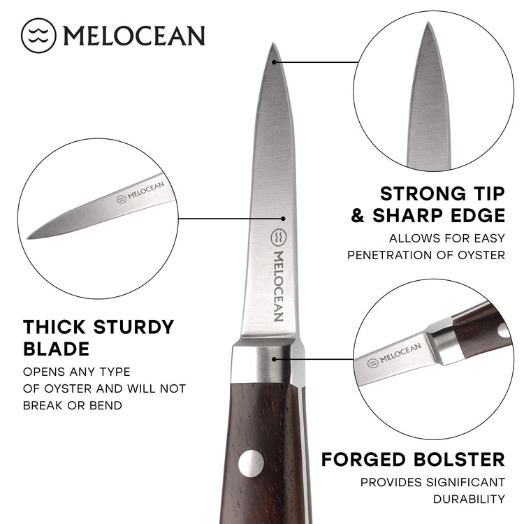 Professional Oyster Shucking Knife and Gloves Set in Gift Box