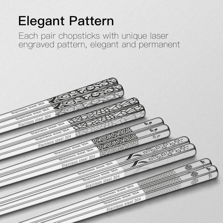 Metal Chopsticks Reusable 5 Pairs (5 Count)