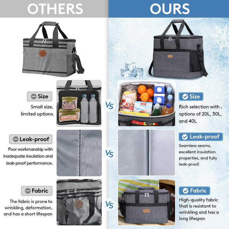 Cooler Bag 60 Cans Collapsible and Insulated Large Lunch Bag Leakproof Soft Cooler Portable for Camping