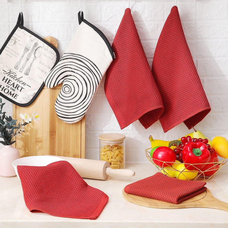 100% Cotton Waffle Weave Kitchen Dish Cloths 12 (12 Count)