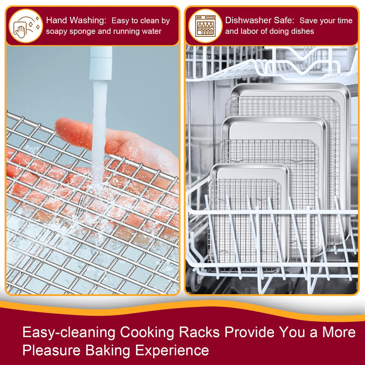 16 + 12.5 + 9 Inch Baking Sheet Pan and Cooking Rack
