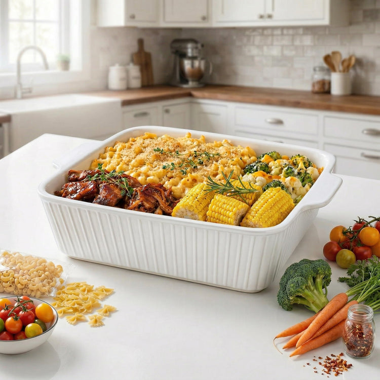 10" Square Ceramic Casserole Dish Set of 2 (2 Count)
