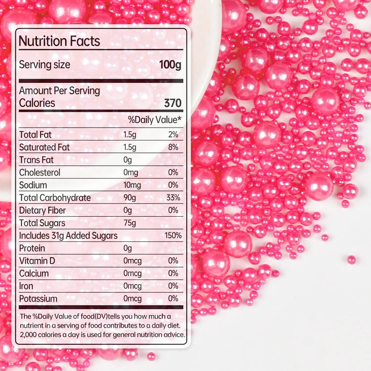 Deep Pink Pearl Sprinkles for Cake Decorating (5.29 Ounce)