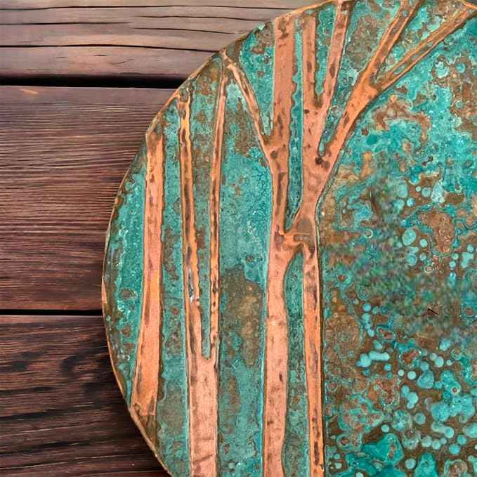 nooc art Handmade Copper Wall Art for Home, Living Room, Bedroom, Kitchen and Office Decor, Rustic Decorative Mural Art for Farmhouse Decor (Tree of Life, 17.7, Unframed)