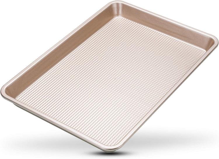Ultra Cuisine Nonstick Quarter Sheet 13 +cookie sheets Baking Pan - Warp - Scratch Resistant - Texture for Easy Food Release - Durable Carbon Steel Design - Professional Quality 9 x 13 Baking Pan
