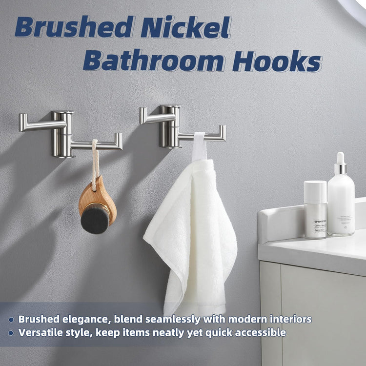 2 Pack Swivel Towel Hooks (2 Count)