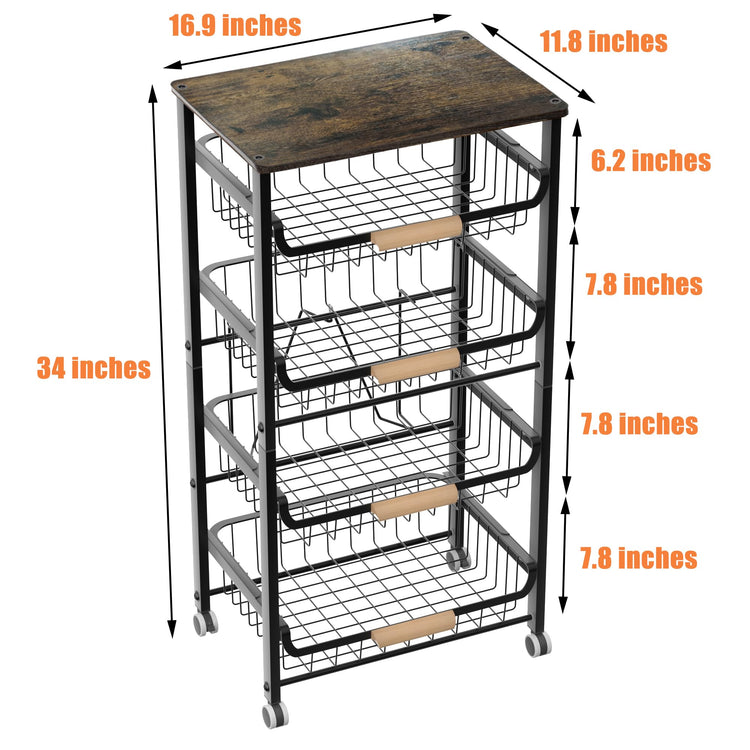 5 Layer Fruit Basket Kitchen Food Organizer and Rack