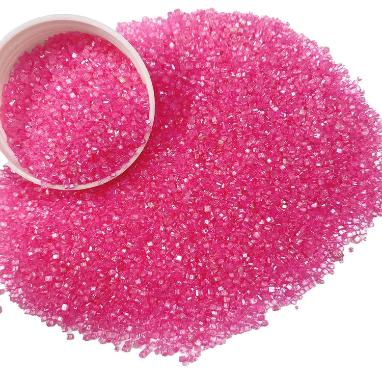 Hot Pink Sanding Sugar for Baking Edible Sparkling Sugar Sprinkles Coarse Sugar Crystals for Baking Topping Cake Cookie Cupcake Topper Ice Cream Decoration Supplies 3.2 OZ (3.2 Ounce)
