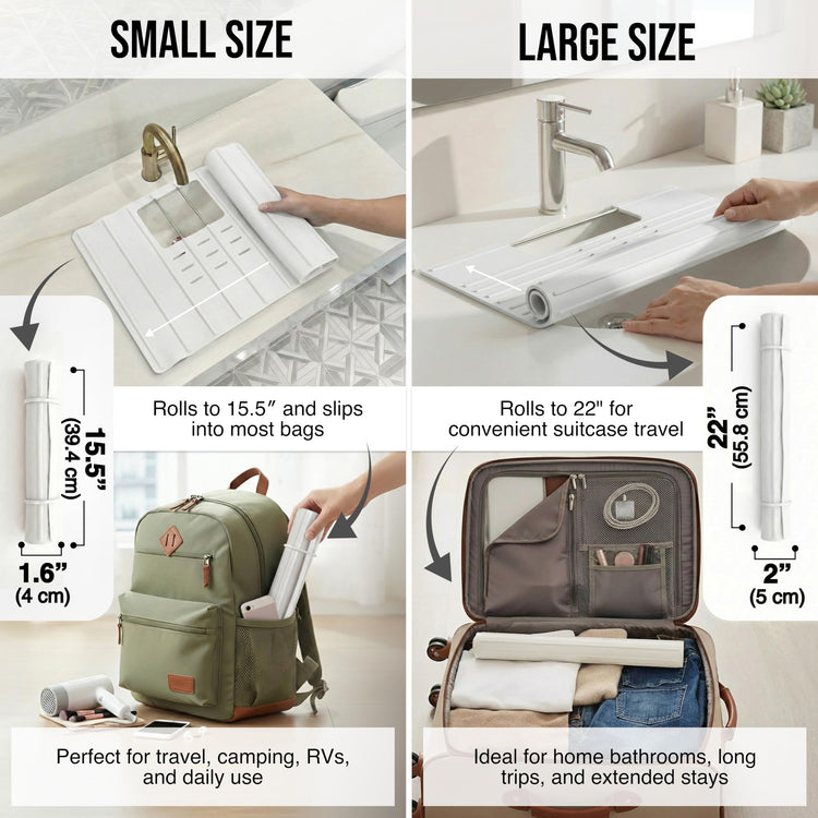 Travel Size Bathroom Sink Cover for Counter Space