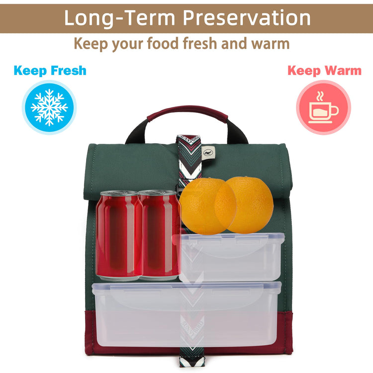 Insulated Lunch Bag Rolltop Lunch Box