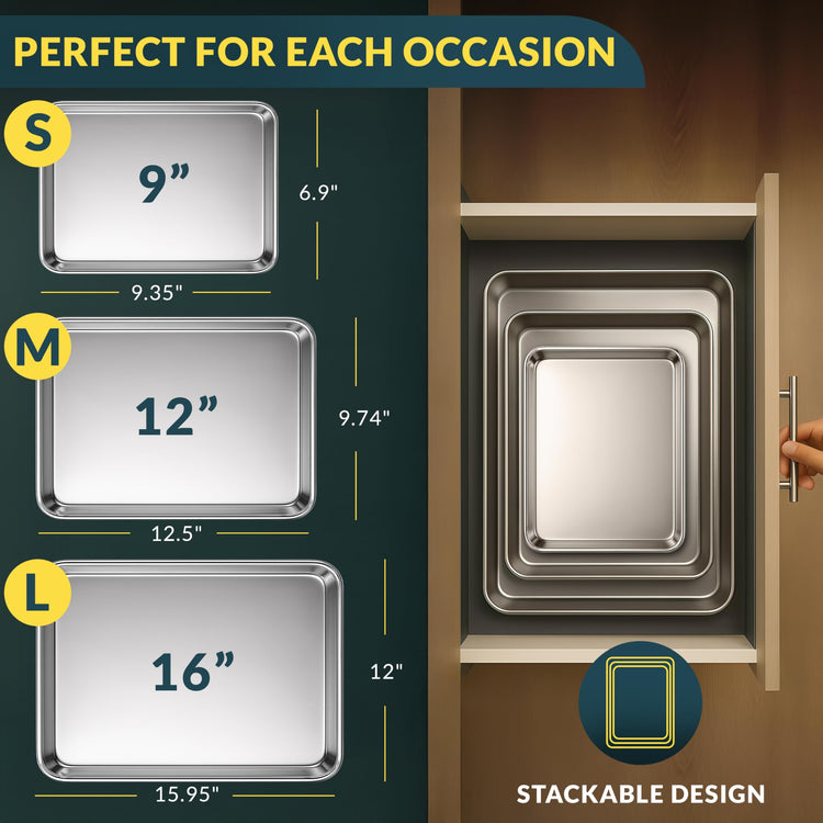 Stainless Steel Cookie Sheet Set of 3 (3 Count)