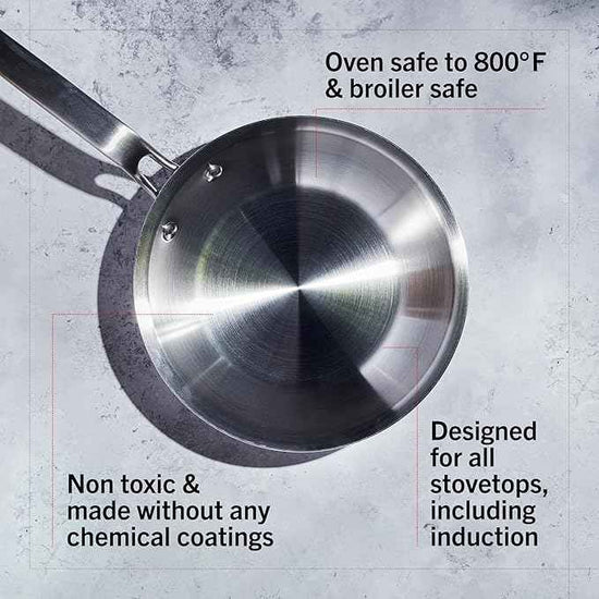 Heritage Steel Eater Series 10 Piece Cookware Set | Made in USA | 5 Ply Fully Clad Stainless Steel Cookware Set | Stay Cool Handle | Induction Ready & Non-Toxic