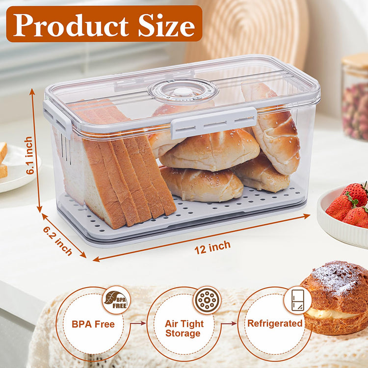 Bread Box for Homemade Bread Boxes for Kitchen Counter Airtight