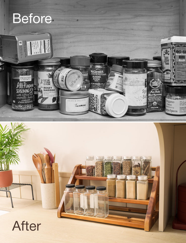Acacia Wood Spice Rack for Countertop