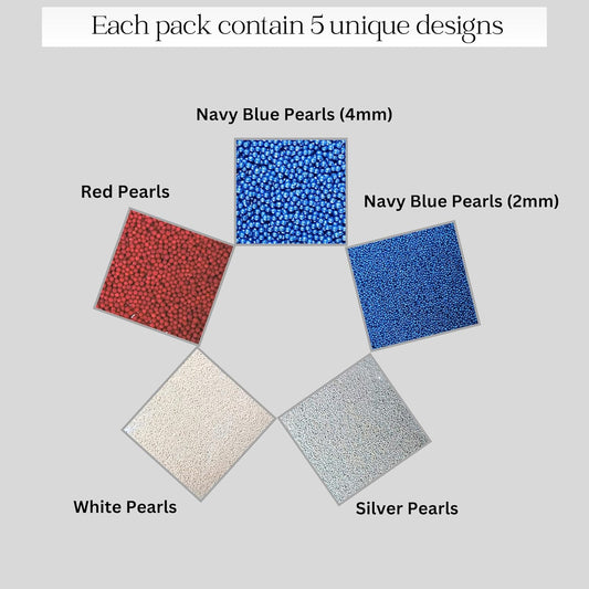Confect Patriotic Sprinkles Mix – Red, White, Blue, Silver & Navy Pearl Dragees | 5-Pack Cake & Cupcake Decorations | 4th of July | Baking Toppers | Vegan, Gluten-Free, Nut-Free, Soy-Free, Dairy-Free, Palm Oil-Free, No Artificial Dyes - 5 Oz