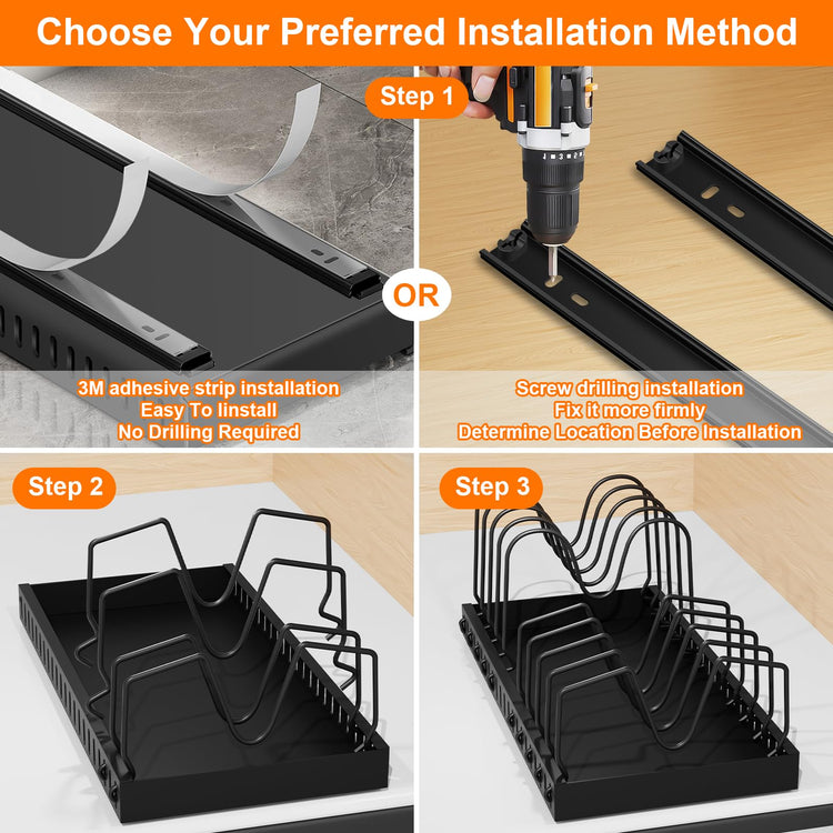 Expandable Pot and Pan Organizer for Cabinet (2 Count)