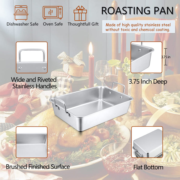 Roasting Pan with Flat Rack & V