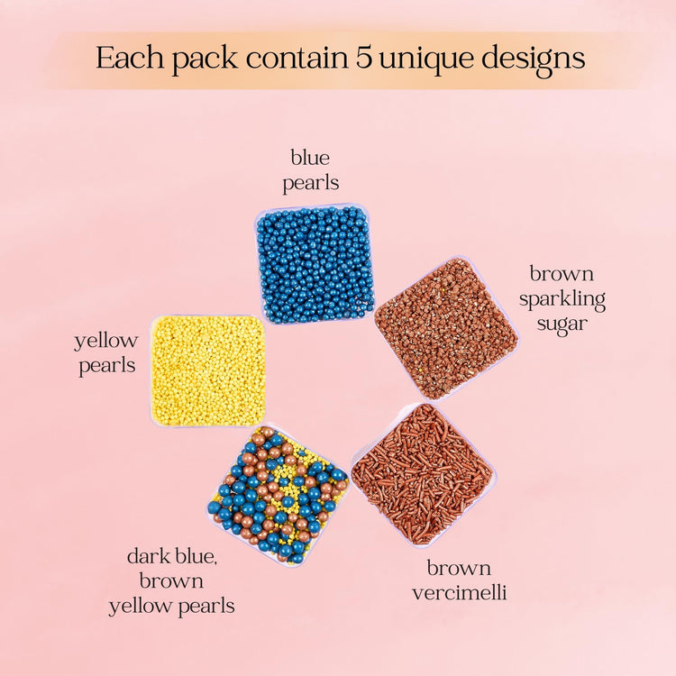 Sprinkles Confect Sprinkles for Cakes & Cupcakes Decoration Assorted pack of 5 ?Graduation Day Mix Yellow