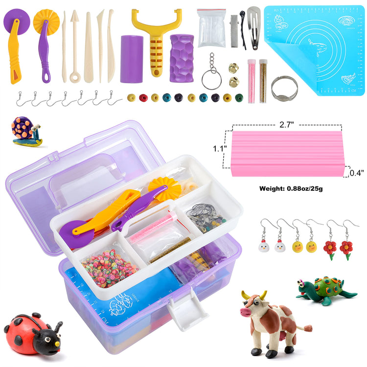 72 Colors Polymer Clay Strips Kit