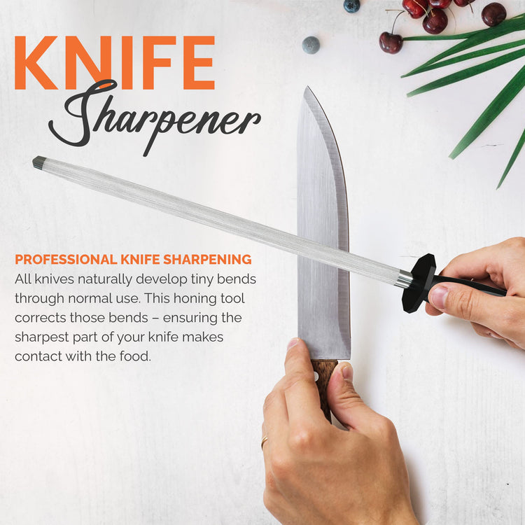 Knife Sharpener Rod 10 Inch Honing Rod for Sharpening