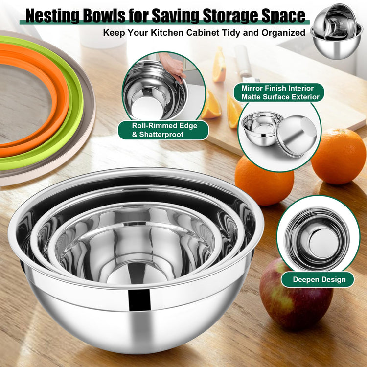 Mixing Bowls with Lids and Graters (3 Count)