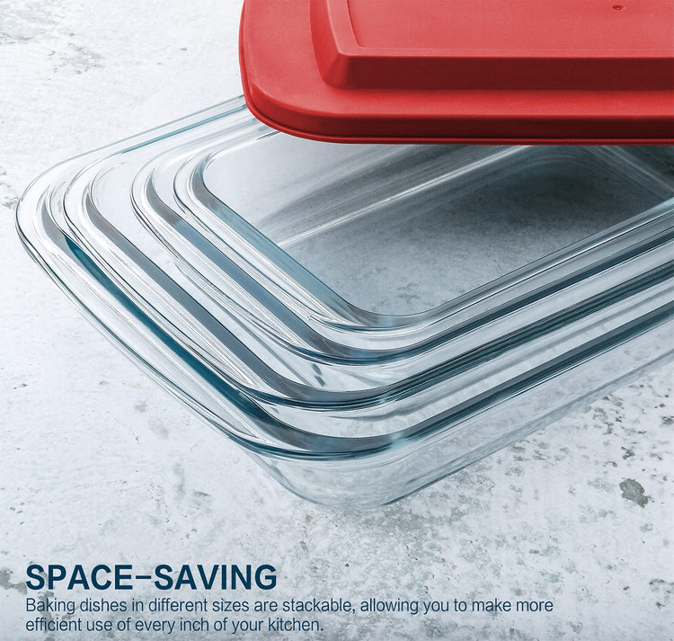 8 Piece Deep Glass Baking Dish with Lids