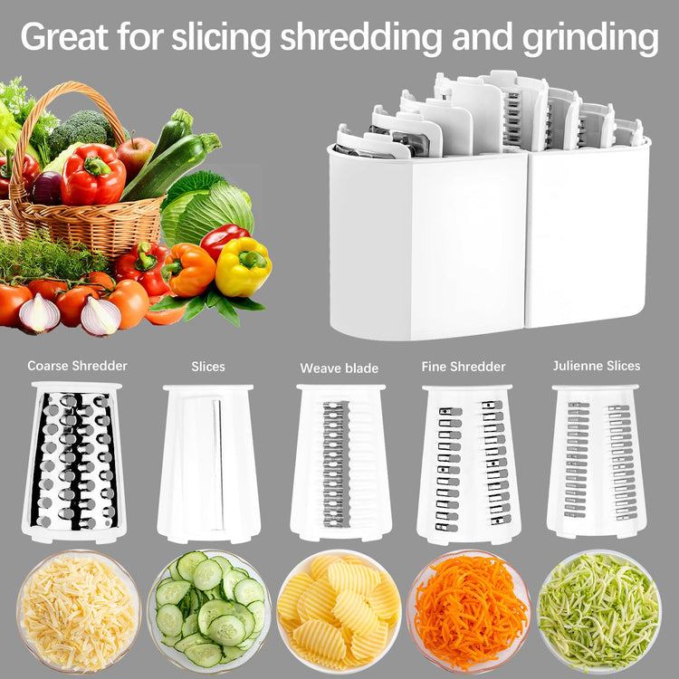 5 in 1 Rotary Cheese Grater Hand Crank