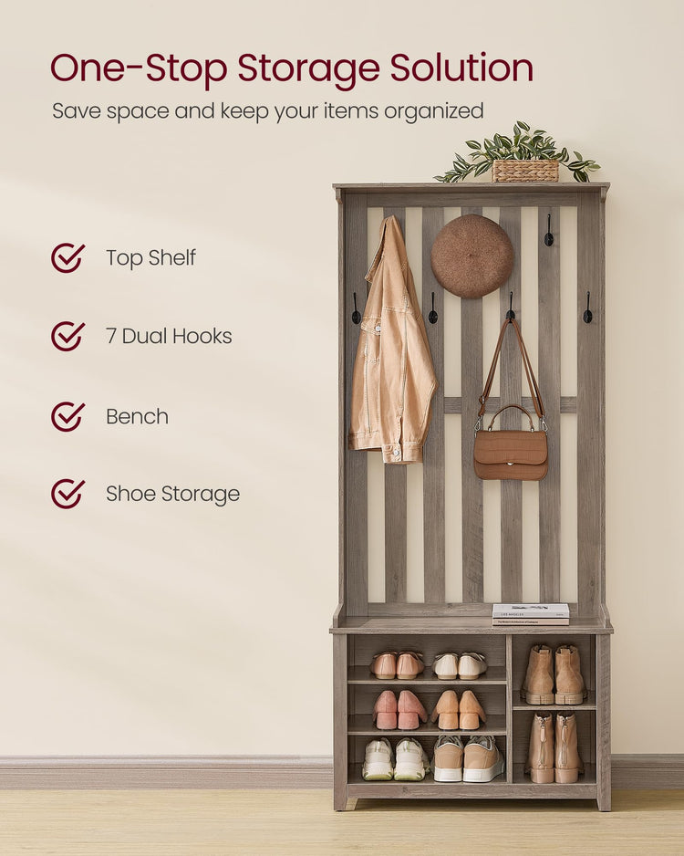 Hall Tree with Bench and Shoe Storage