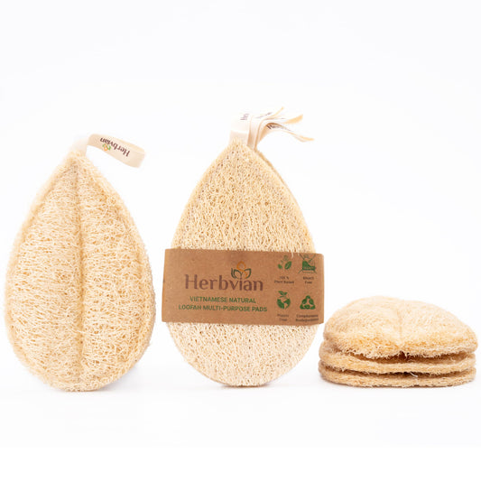 Natural Loofah Kitchen Scrubbing Pads (4 Count)