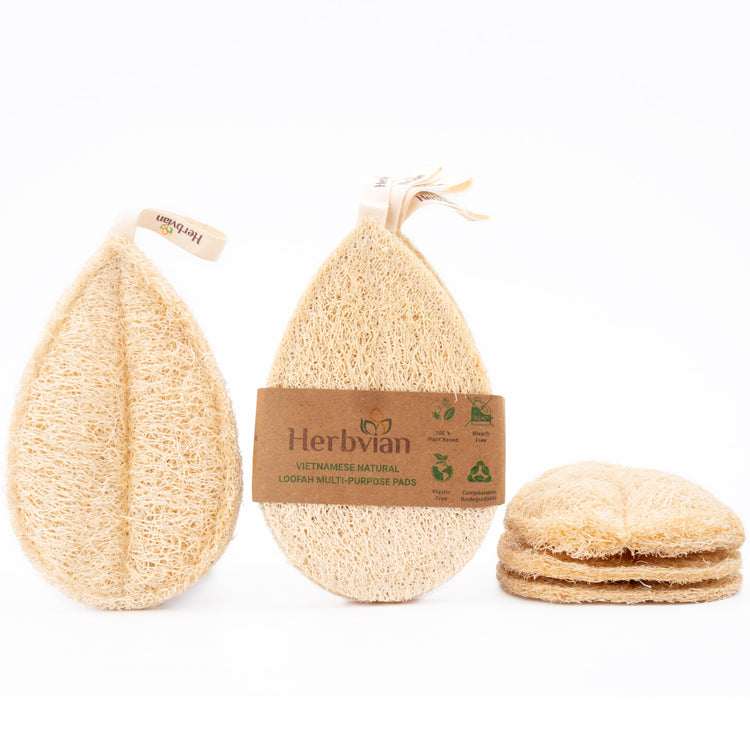 Natural Loofah Kitchen Scrubbing Pads (4 Count)