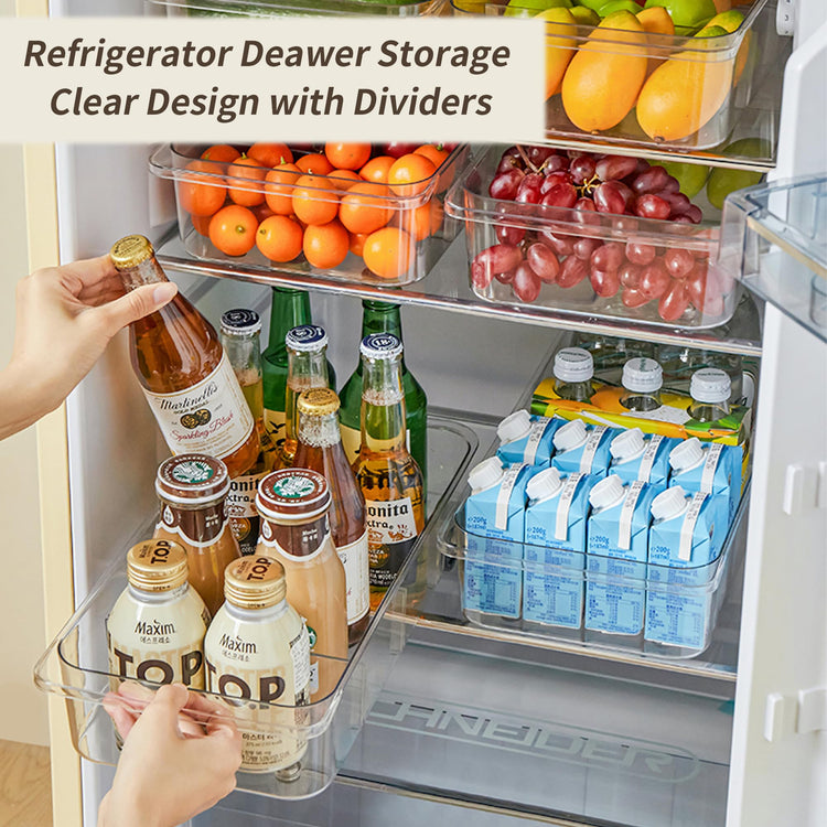 Roll Out Refrigerator Organizers and Storage (3 Compartments)