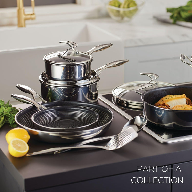 Clad Stainless Steel Cookware Pots and Pans and Utensil Set with Hybrid SteelShield and Nonstick Technology