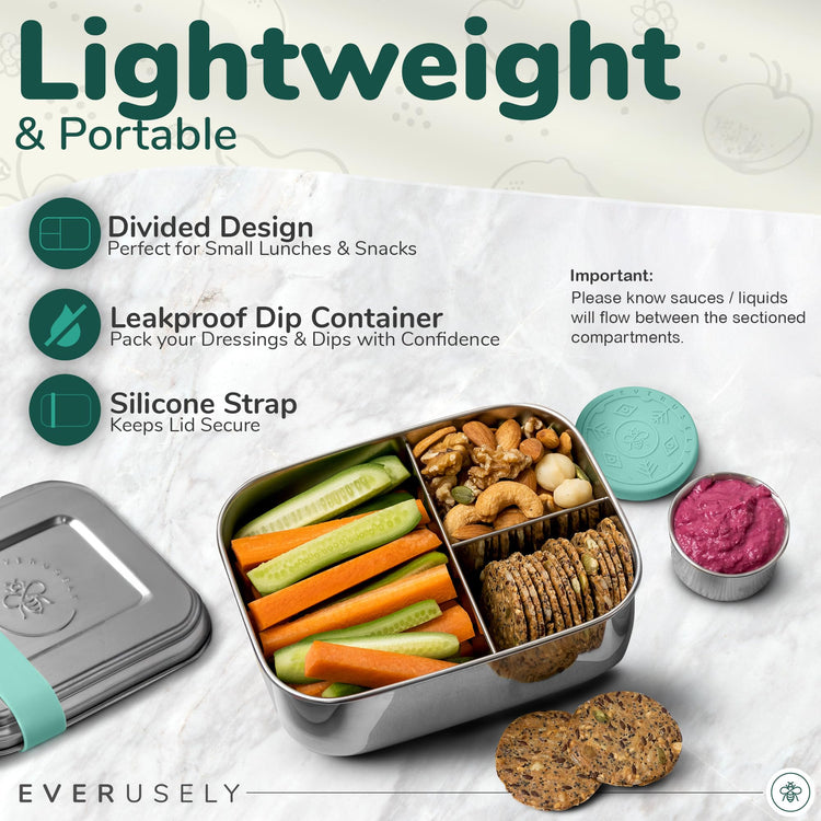 Stainless Steel Bento Box + Condiment Container