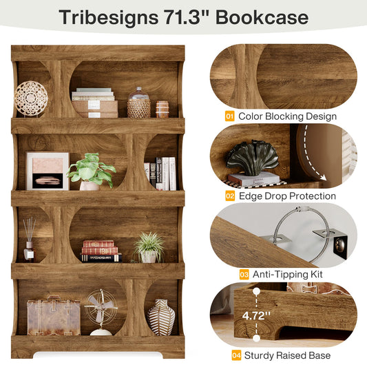 71" Tall Bookcase Set of 2 (2 Count)