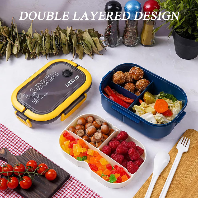 Double Layer Bento Box with Cutlery