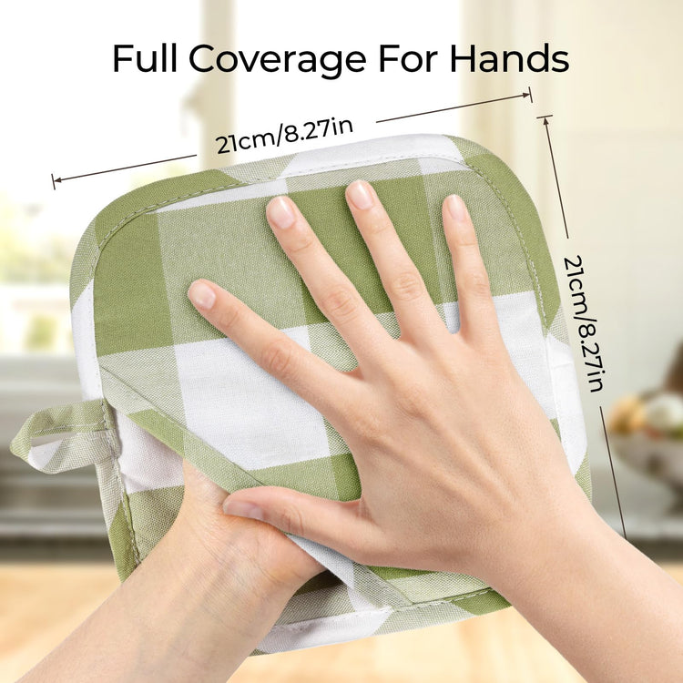 Cotton Pot Holders for Kitchen Heat Resistant Potholder Hot Pads Trivet Coaster Non (2 Count)