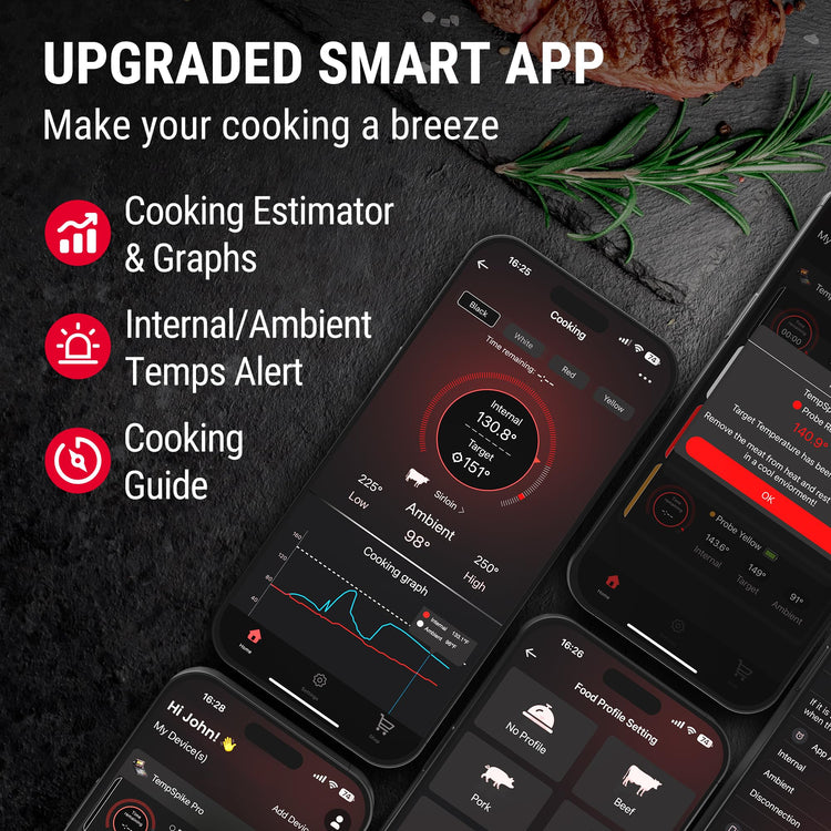 Wireless Meat Thermometer Digital with App