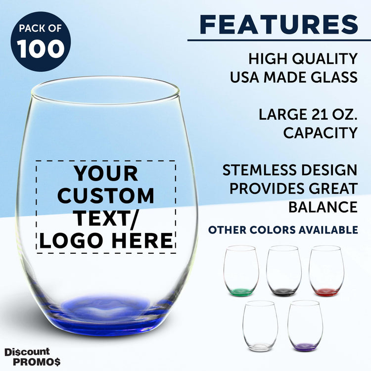 100 ARC Stemless Wine Glasses Set (100 Count)
