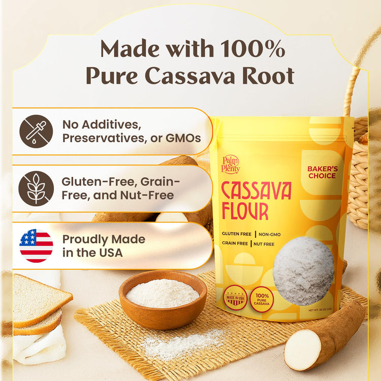 Palm & Plenty Natural Cassava Flour Gluten (16 Ounce)