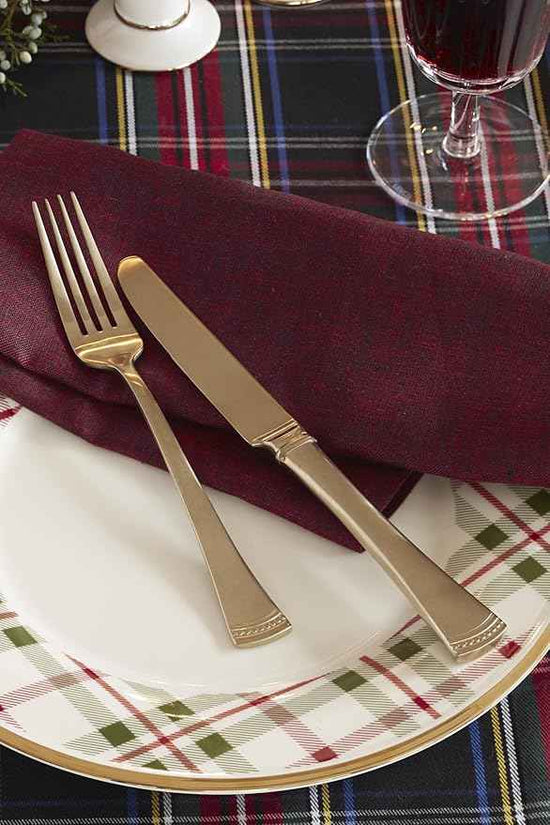 Lenox 894963 Holiday Plaid 12-Piece Dinnerware Set, Red & Green, Christmas, Hosting