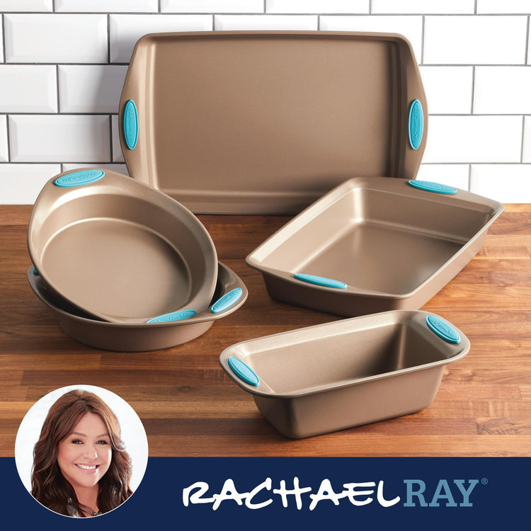 Cucina Bakeware Set Includes Nonstick Bread Baking Cookie Sheet and Cake Pans