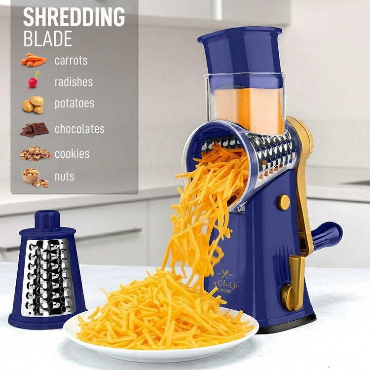 Rotary Cheese Grater 5 Blade Cheese Shredder