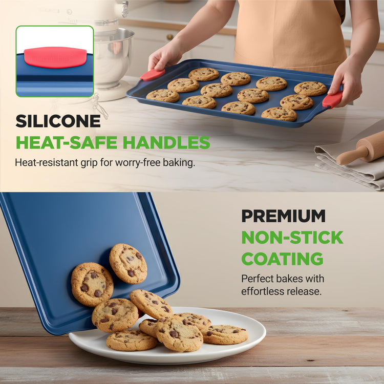 3 Piece Nonstick Cookie Sheets for Baking