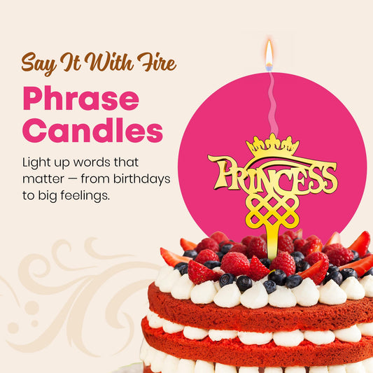 Princess Reusable Gold Romantic Cake Candle