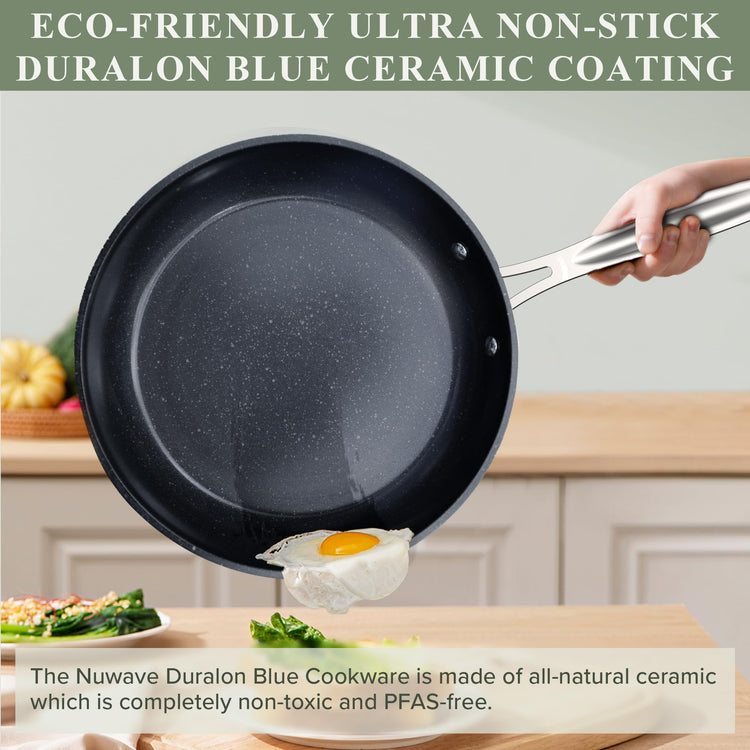 Healthy Duralon Blue Ceramic Nonstick Cookware Set