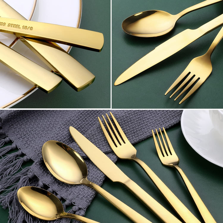 Gold Silverware Set (30 Count)