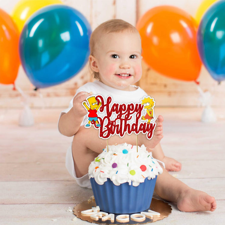 Brt Simpson Happy Birthday Cake Topper (10 Count)